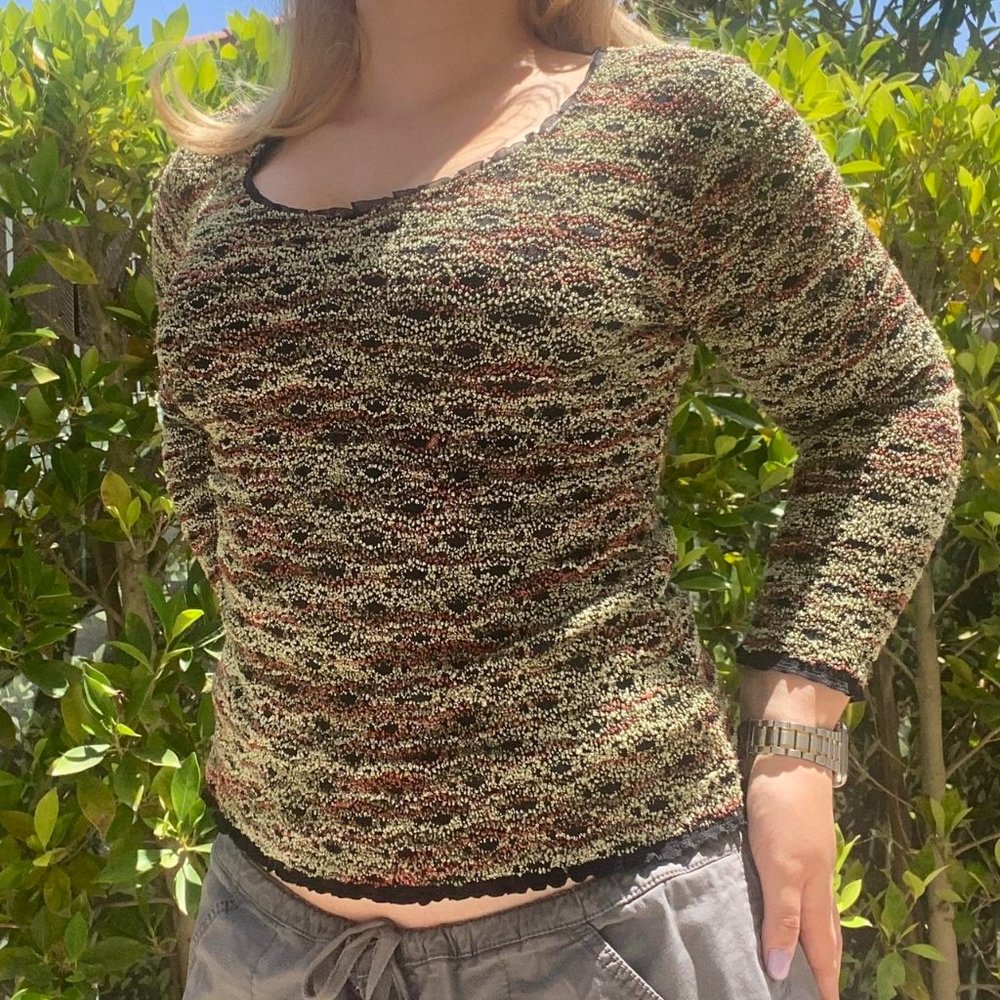 LISA Z 3/4 Green Lace Top